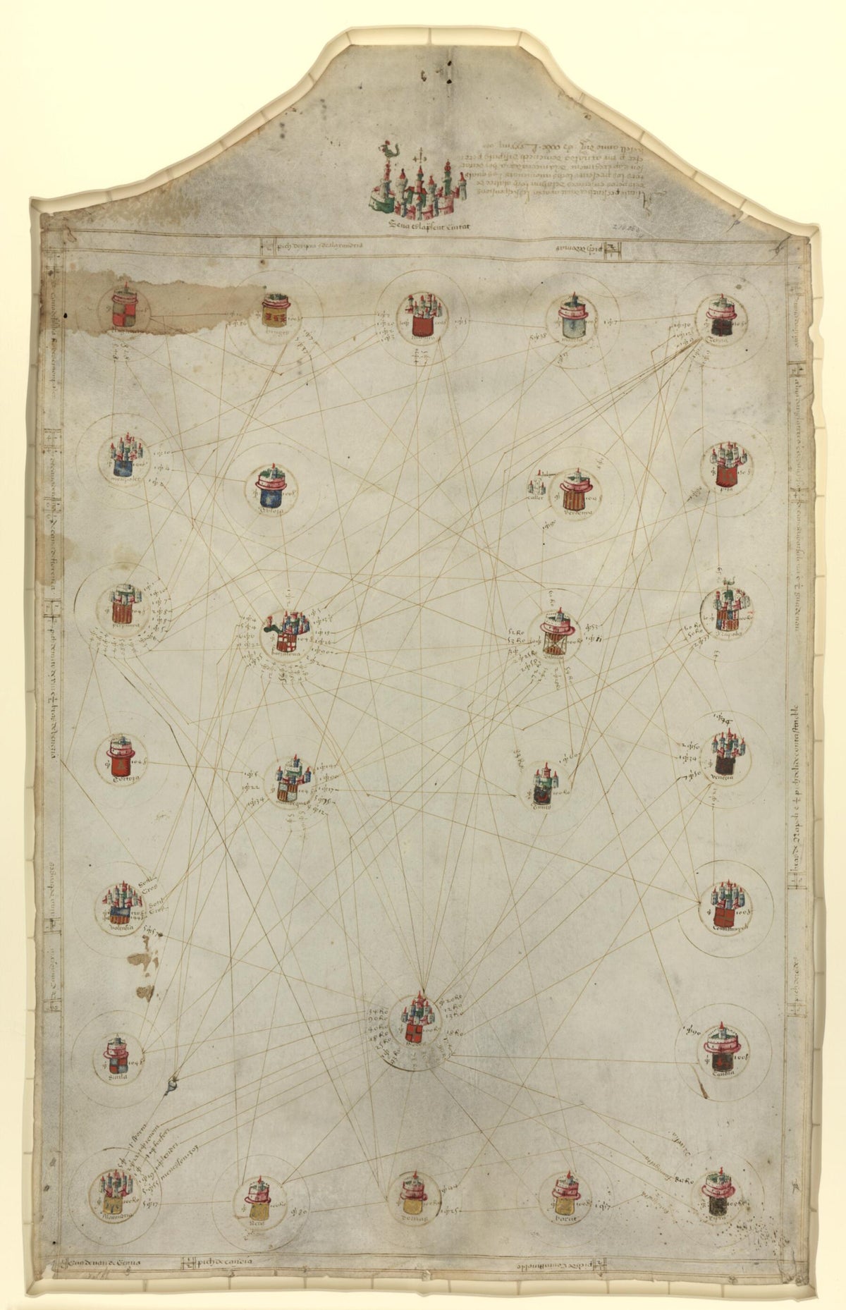 Asiento Present Hordenat a Payon Les Responsions Dels Pezos E Mezures : Delahun Boch Al Altre De Tots Los Presents Bochs Nnomenats Los Quals Son Cap E Regiment De La Mercadoria Hordenat : Mediterraneo E Europa 1563 by Relic Map Company
