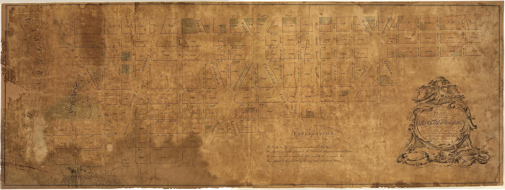 This old map of Plan of Part of the City of Washington : On Which Is Shewn the Squares, Lots, &amp;c., Divided Between William Prout Esq&