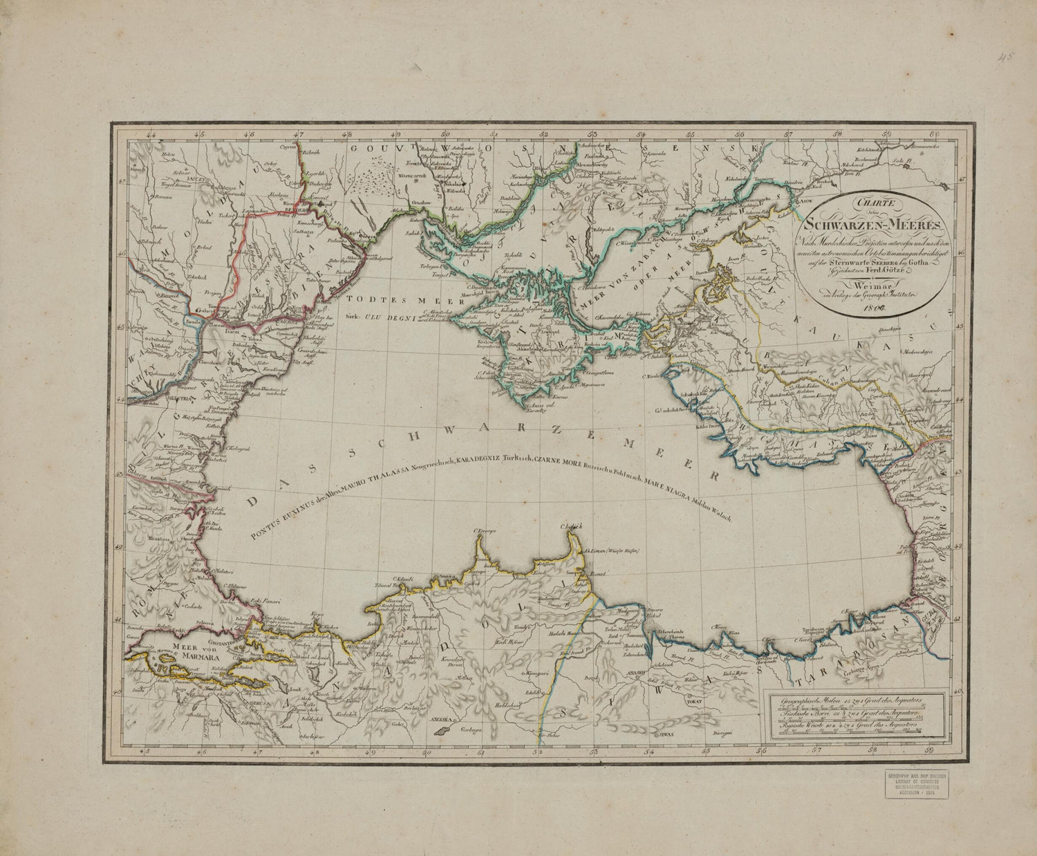 Meeres : Nach Murdochischer Projection Entworfen Und Nach Den Neuesten Astronomischen Ortsbestimmungen Berichtiget Auf Der Sternwarte Seeberg by Gotha 1804 by Relic Map Company
