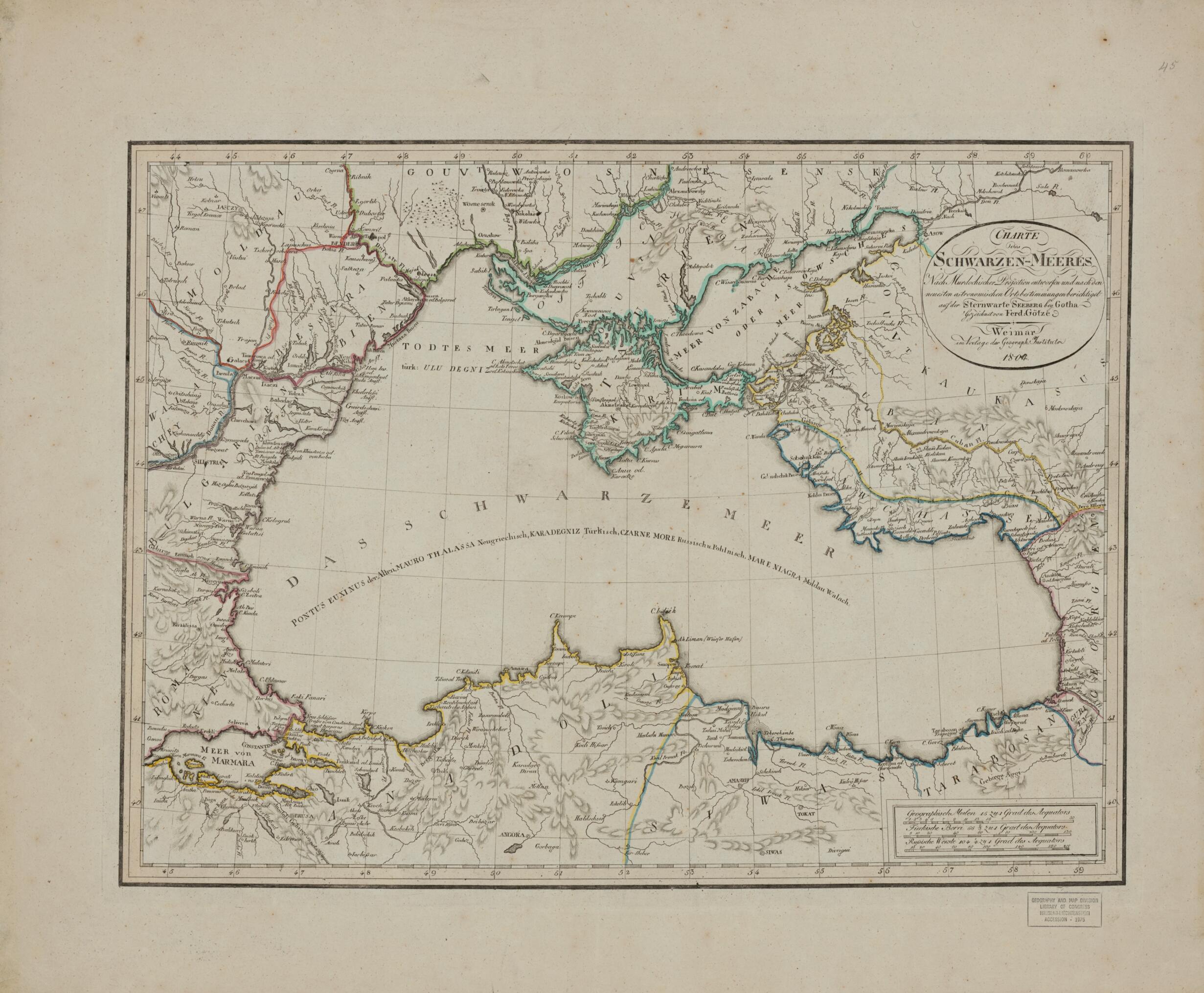 Meeres : Nach Murdochischer Projection Entworfen Und Nach Den Neuesten Astronomischen Ortsbestimmungen Berichtiget Auf Der Sternwarte Seeberg by Gotha 1804 by Relic Map Company