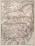 Railroad & Auto Map, New York, New Jersey and Pennsylvania 1923 by Relic Map Company
