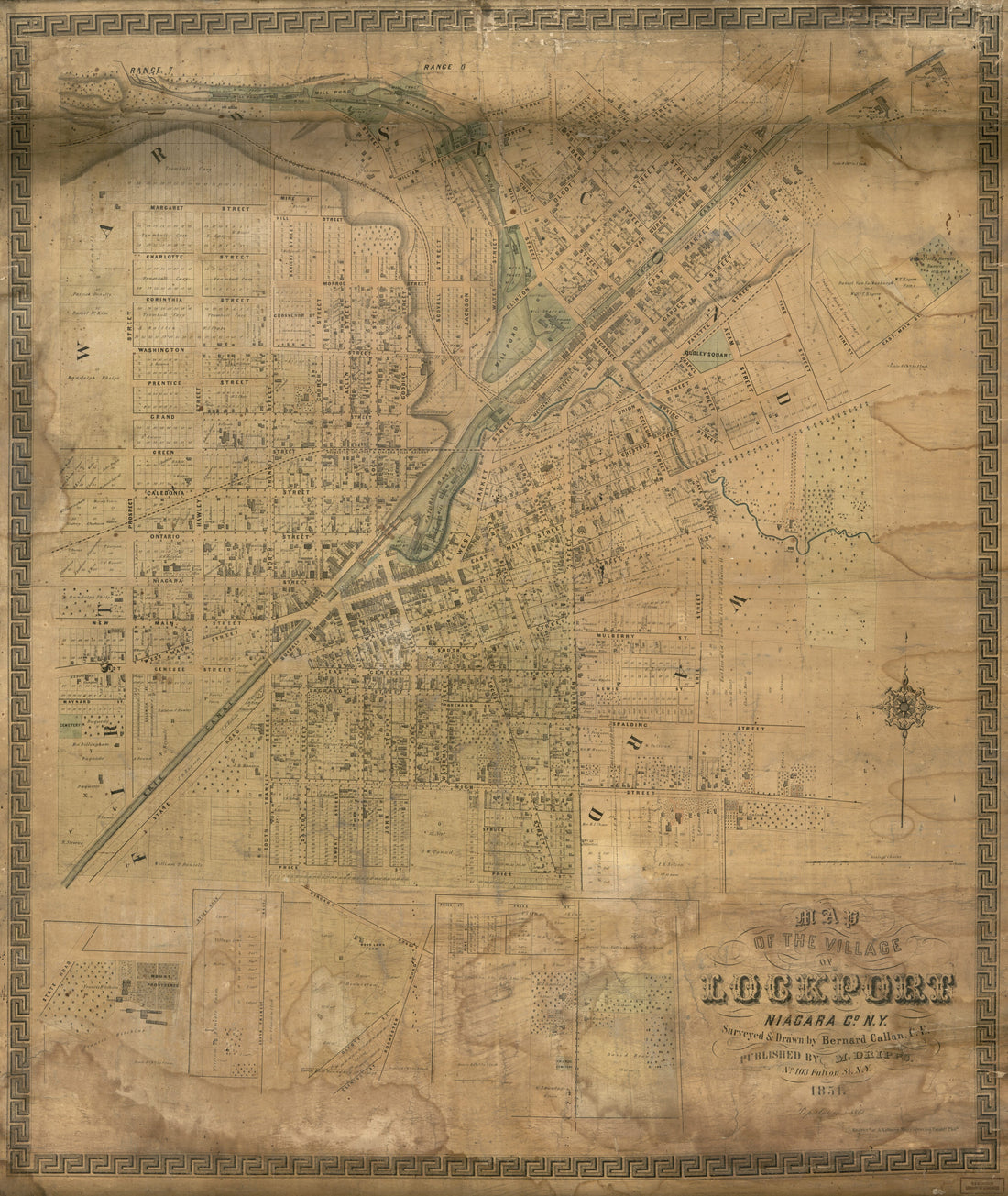 This old map of Map of the Village of Lockport, Niagara Co., New York (Map of the Village of Lockport, Niagara County, New York) from 1851 was created by Bernard Callan, M. (Matthew) Dripps, Augustus Kollner in 1851