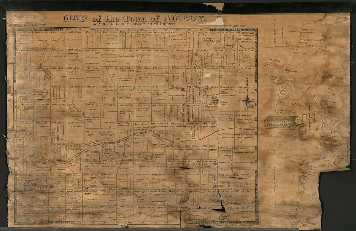 Map of the Town of Amboy 1855 by Relic Map Company
