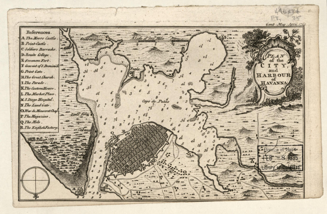 This old map of Plan of the City and Harbour of Havanna from 1762 was created by  in 1762