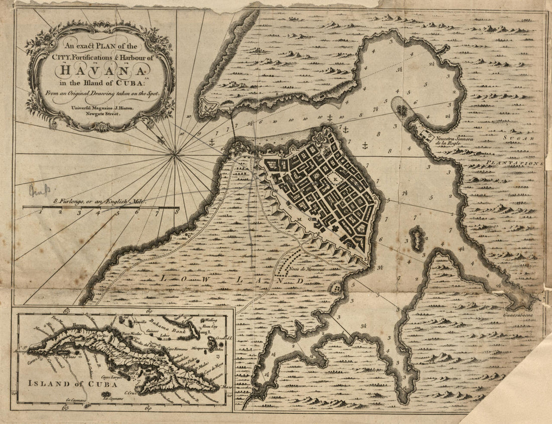 This old map of An Exact Plan of the City, Fortifications & Harbour of Havana In the Island of Cuba from 1762 was created by  in 1762