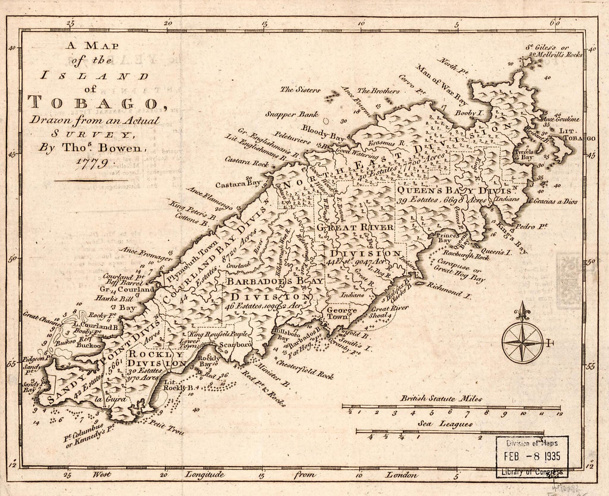 A Map of the Island of Tobago 1779 by Relic Map Company