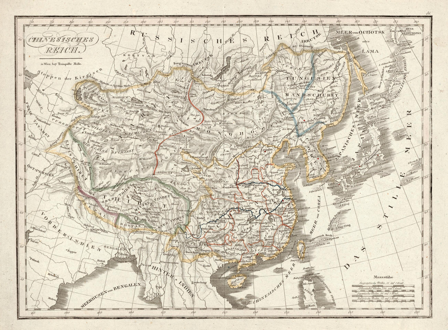 This old map of Chinesisches Reich from 1810 was created by Tranquillo Mollo in 1810