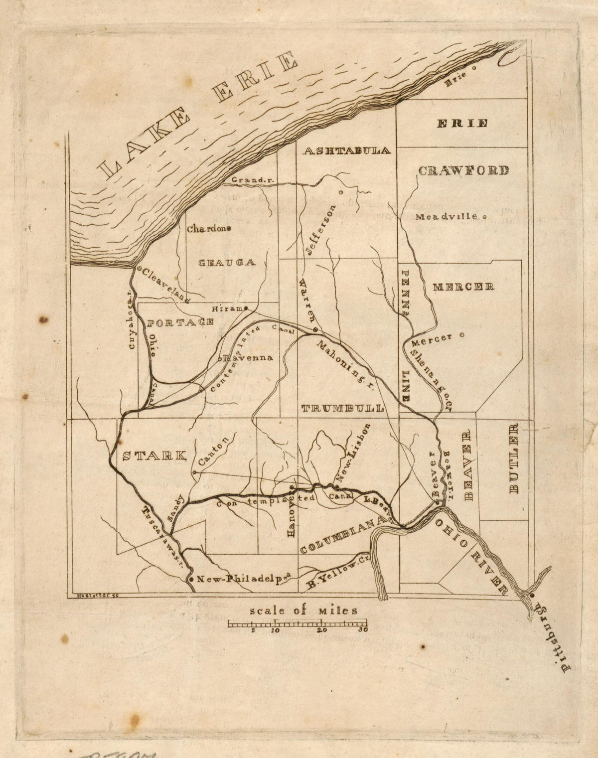 Ohio 1820 by Relic Map Company
