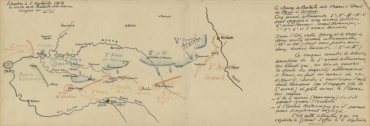Situation Le 9 Septembre 1914 Au Moment Ou Le Commandement Allemand Ordonne La Retraite De L&