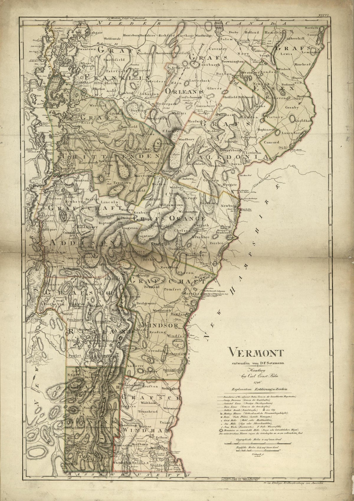Vermont 1796 by Relic Map Company