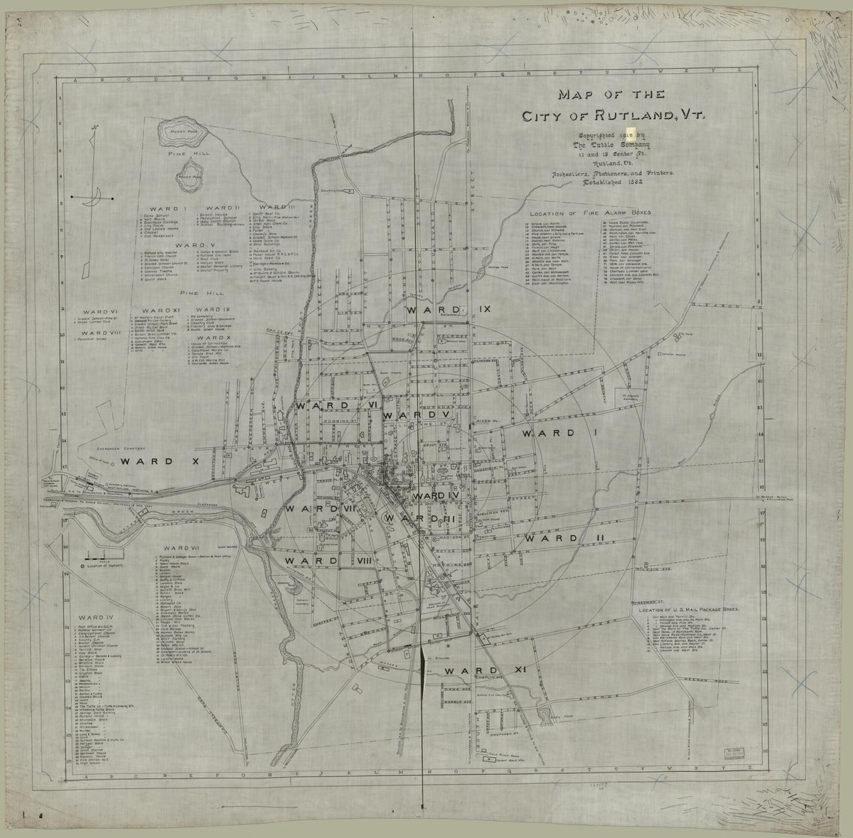 Map of the City of Rutland, Vermont 1910 by Relic Map Company