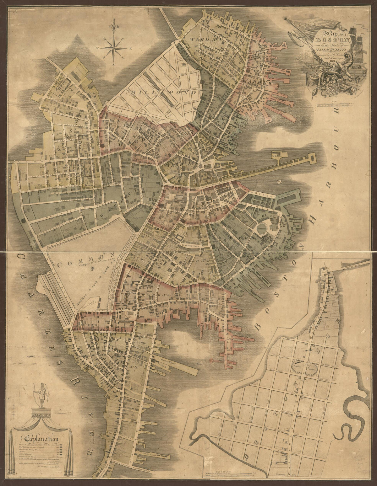 Map of Boston In the State of Massachusetts : 1814 by Relic Map Company