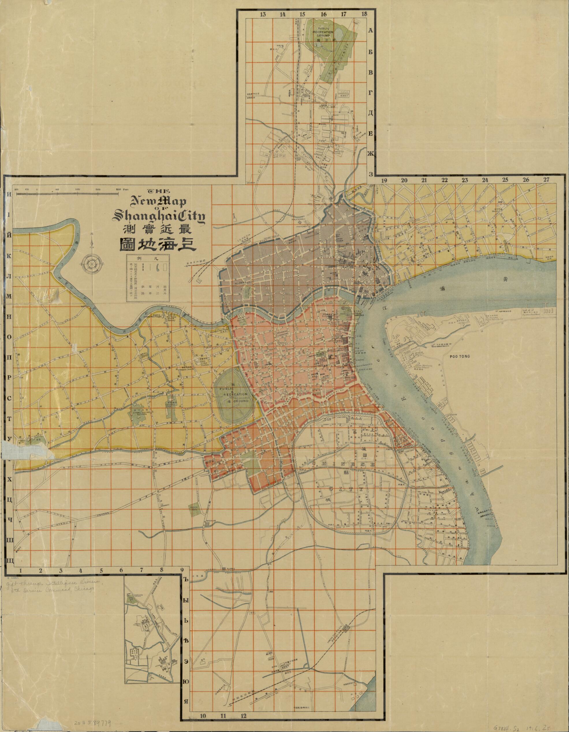 This old map of Zui Jin Shi Ce Shanghai Di Tu = the New Map of Shanghai City. (最近實測上海地圖 = the New Map of Shanghai City, New Map of Shanghai City) from 1916 was created by  in 1916