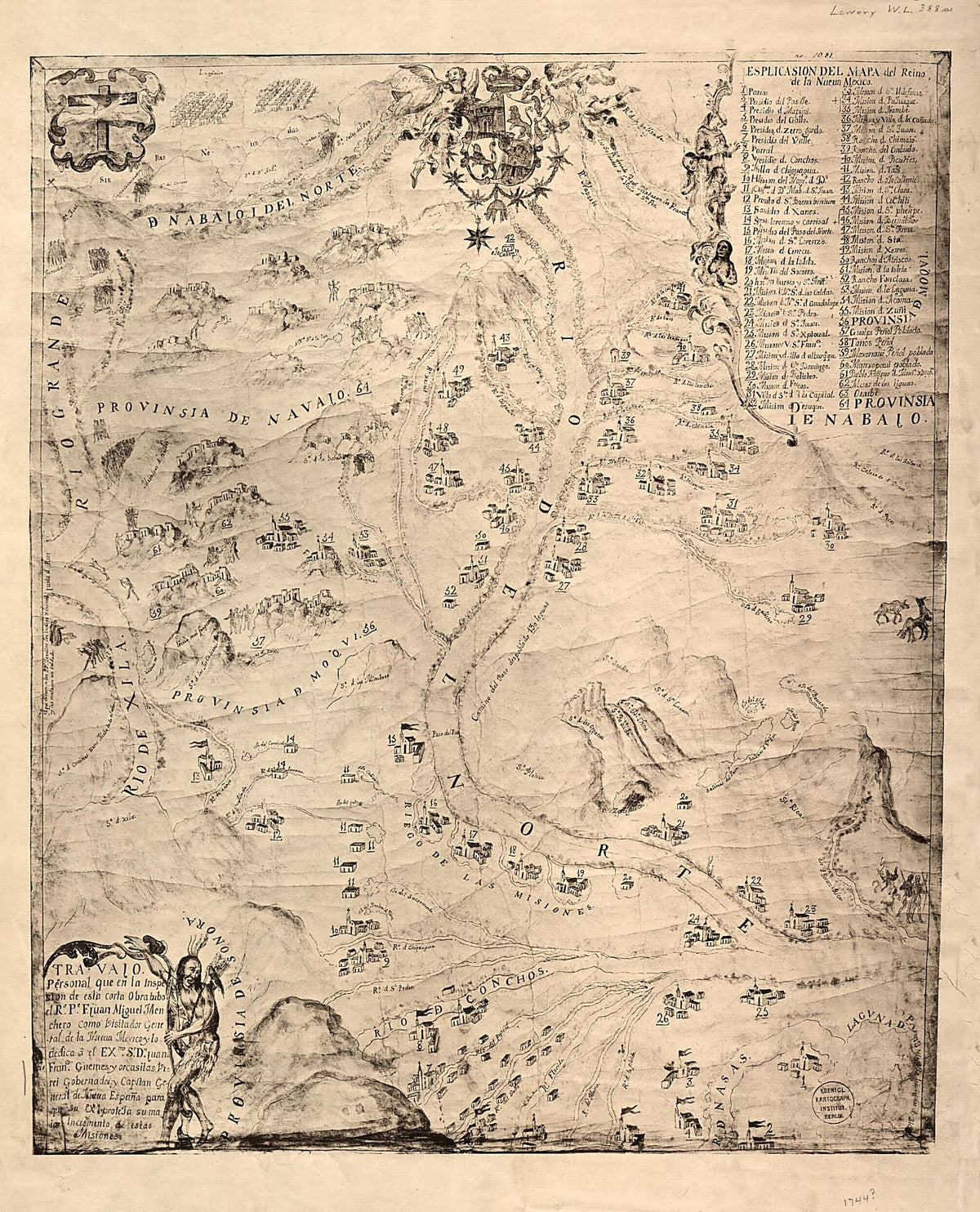 Travajo Personal Que En La Inspesion De Esta Corta Obra Tubo El Ro. Pe. F. Juan Miguel Menchero Como Visitador General De La Nueva Mexico Y Lo Dedica a El Exmo. Sr. Dn. Juan Franco. Guemes Y Orcasitas Virrei, Gobernador Y Capitan General De Nueva Espa... by Relic Map Company