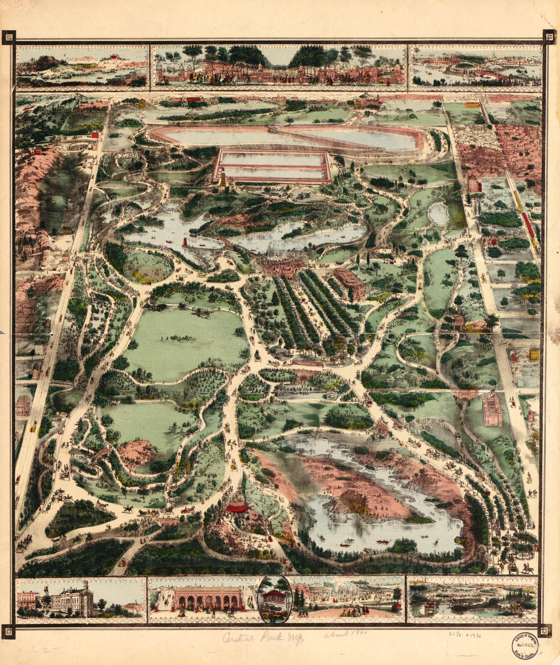This old map of Central Park, New York from 1860 was created by  in 1860