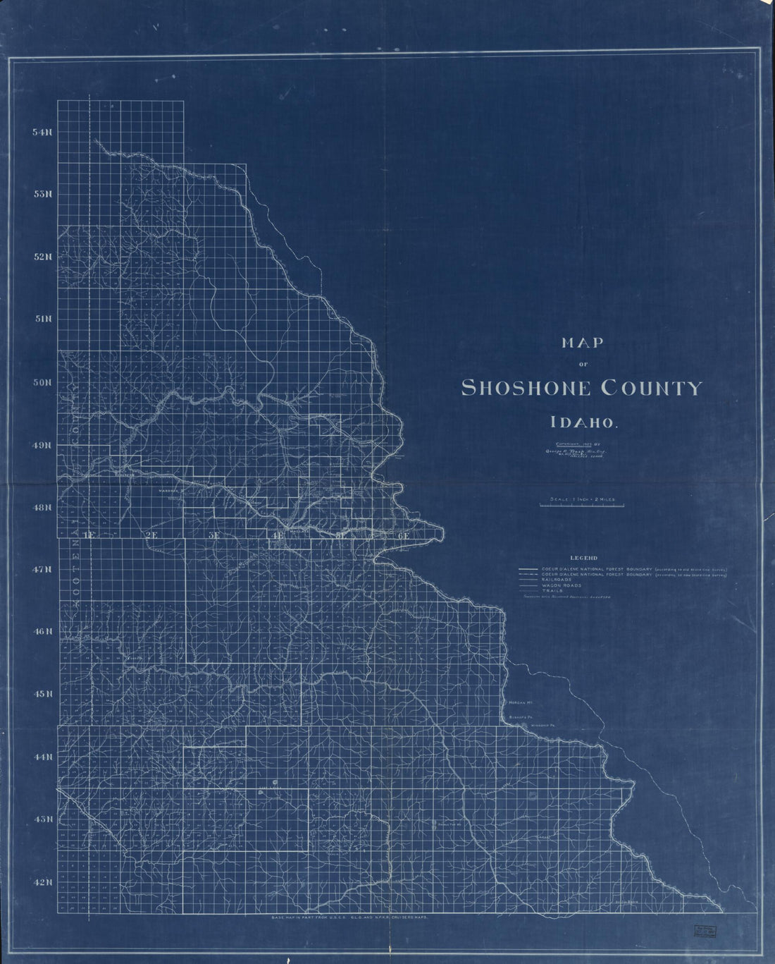 This old map of Map of Shoshone County, Idaho from 1907 was created by George R. Trask in 1907