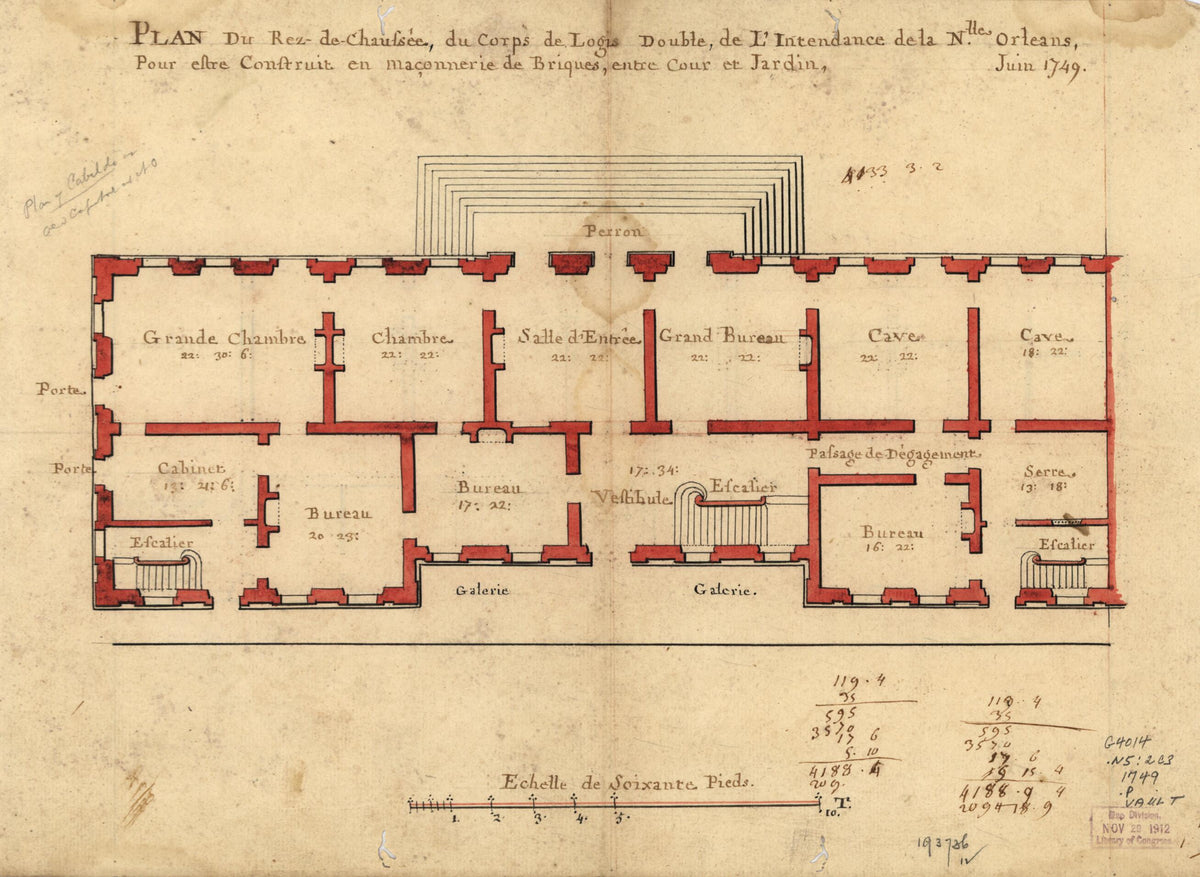 Cabildo, the (New Orleans), Louisiana 1749 by Relic Map Company