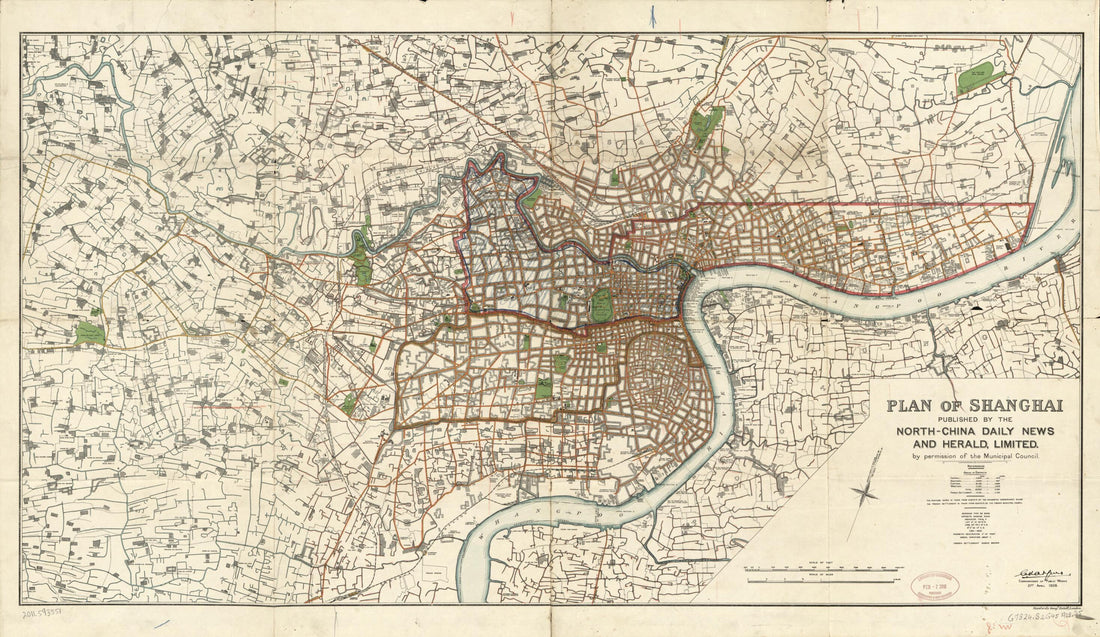 This old map of Plan of Shanghai from 1928 was created by  Edward Stanford Ltd,  Shanghai (China : International Settlement). Municipal Council in 1928