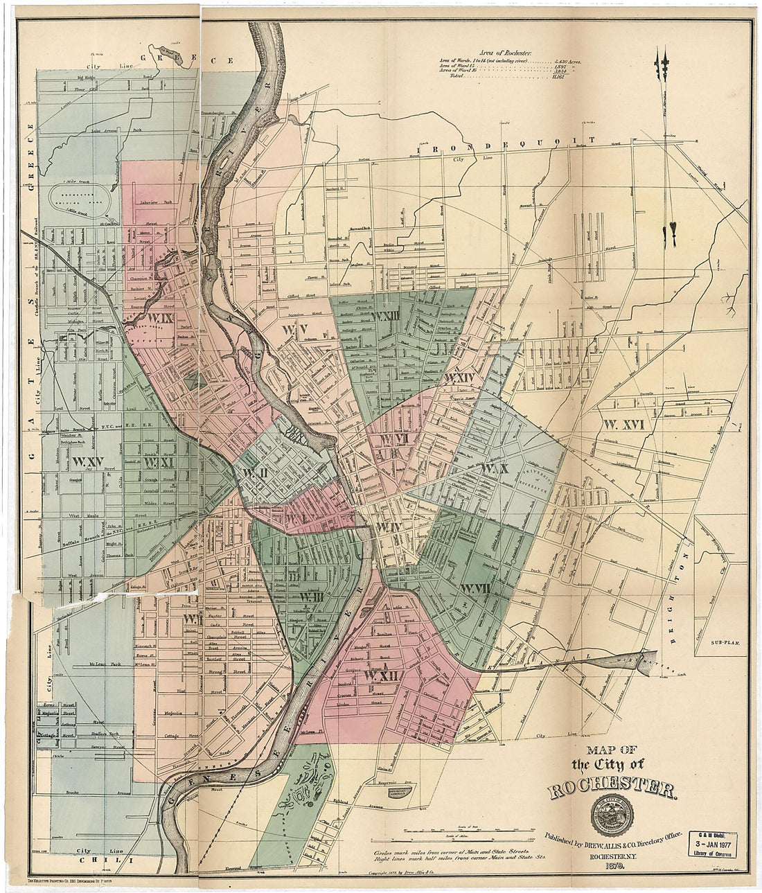This old map of Map of the City of Rochester from 1879 was created by Wm. M. (William M.) Coombs, Allis &amp; Co Drew in 1879