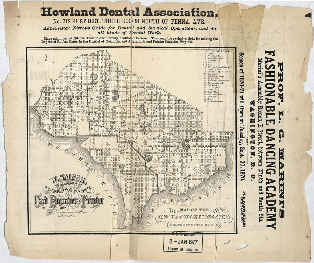 This old map of Map of the City of Washington (District of Columbia) from 1870 was created by  in 1870