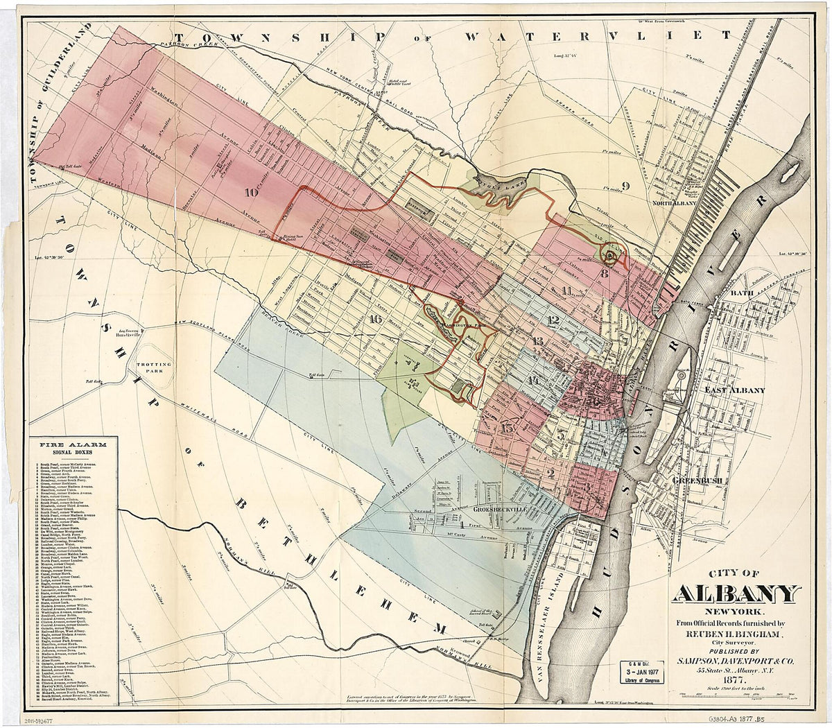 City of Albany, New York 1877 by Relic Map Company