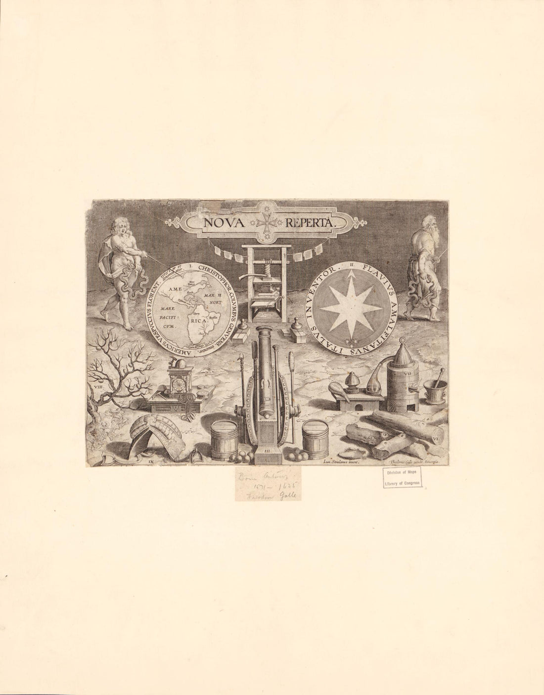 This old map of Map of the Western Hemisphere from 1590 was created by Théodore Galle, Jan Van Der Straet in 1590