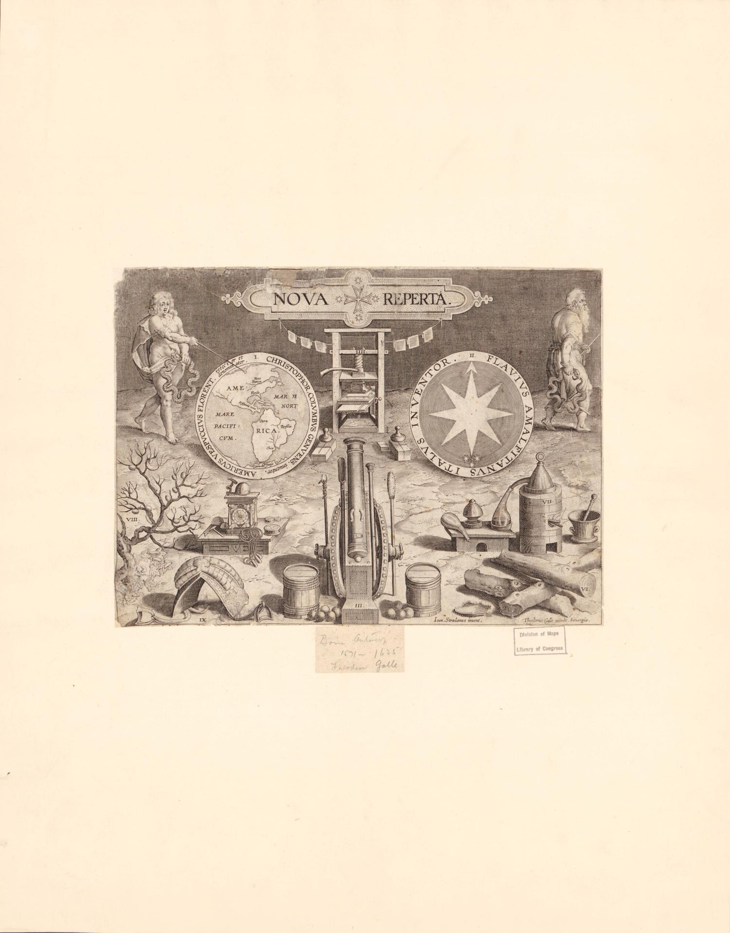 This old map of Map of the Western Hemisphere from 1590 was created by Théodore Galle, Jan Van Der Straet in 1590