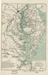 Transportation Lines of Chesapeake Bay Serving the Port of Baltimore MD in 1926 by Relic Map Company