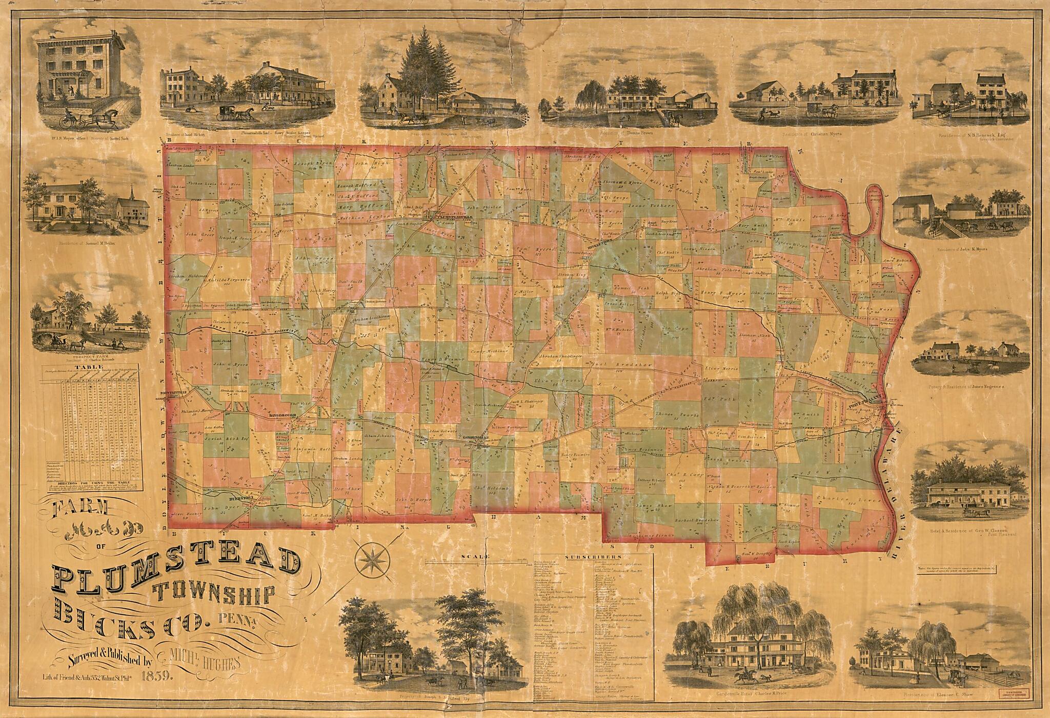 This old map of Farm Map of Plumstead Township, Bucks County, Penn&