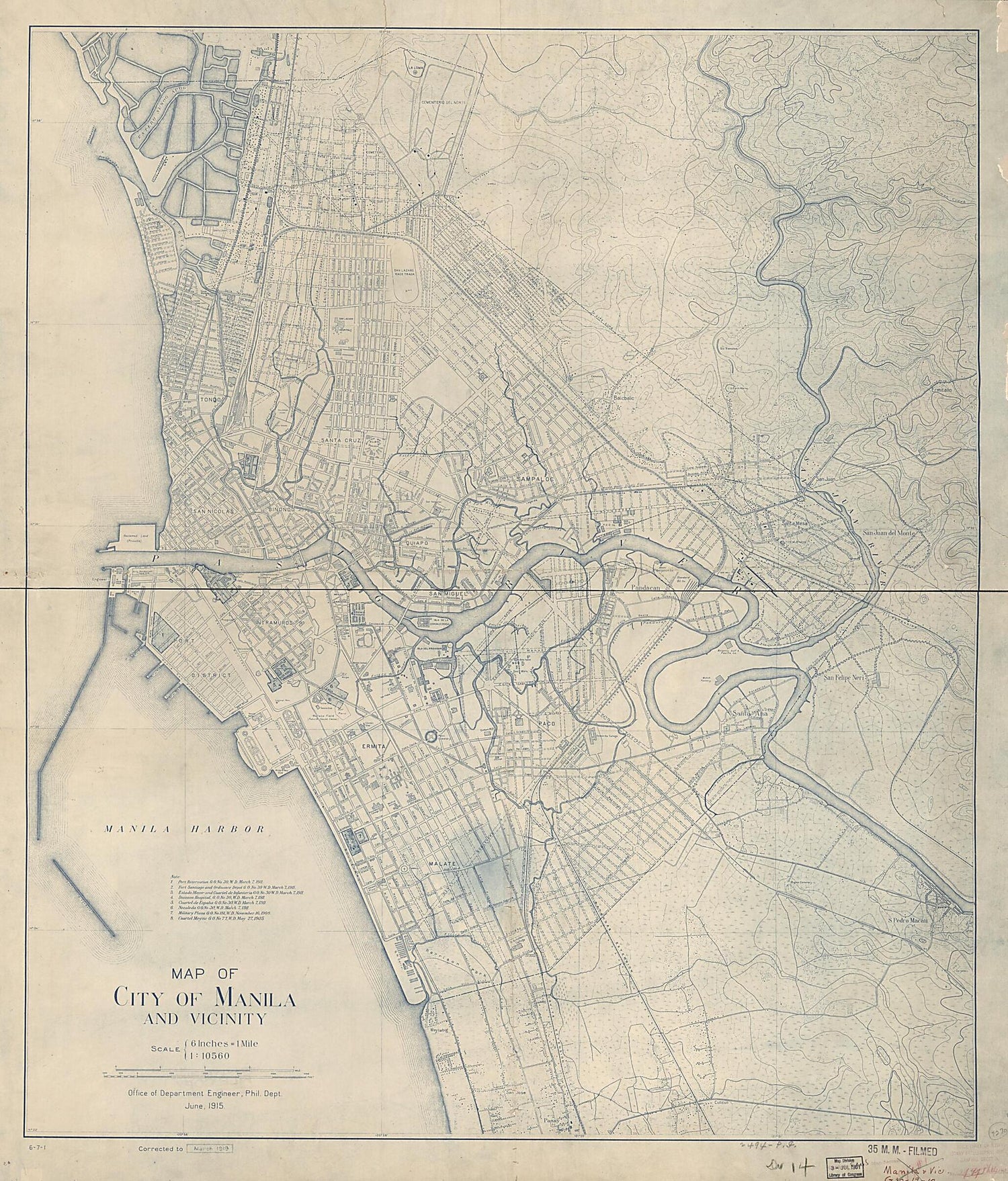 This old map of Map of City of Manila and Vicinity (City of Manila and Vicinity) from 1919 was created by  in 1919