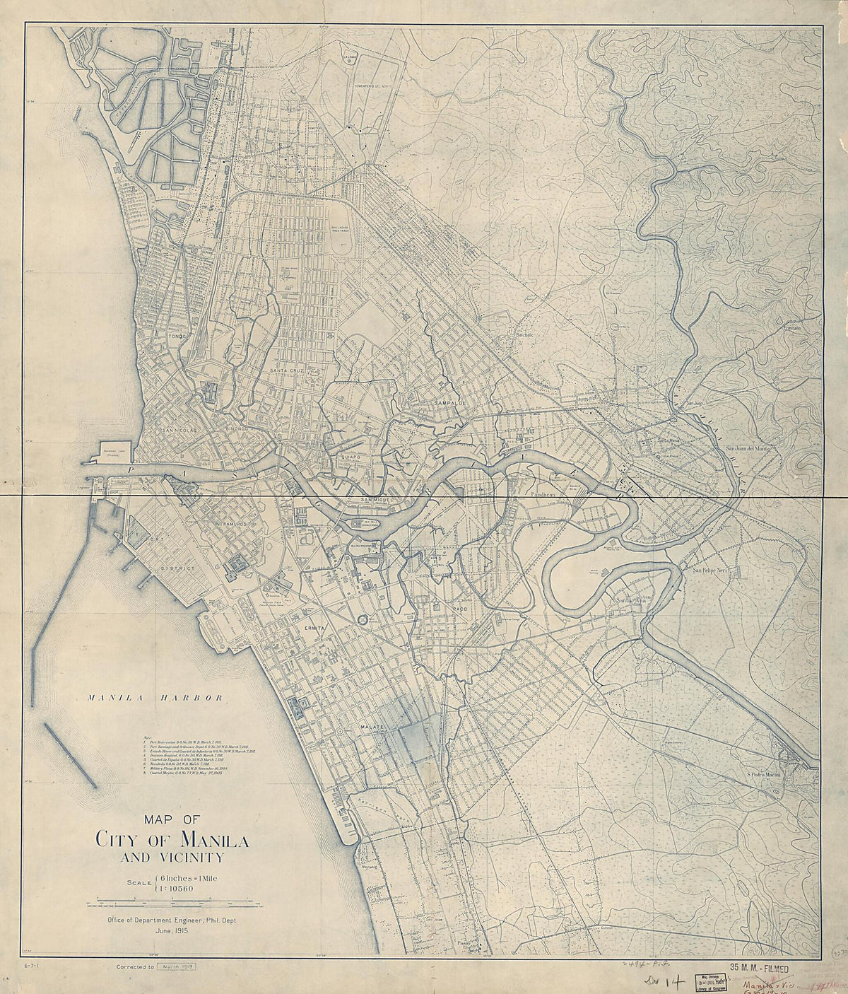 Map of City of Manila and Vicinity (City of Manila and Vicinity) 1919 by Relic Map Company