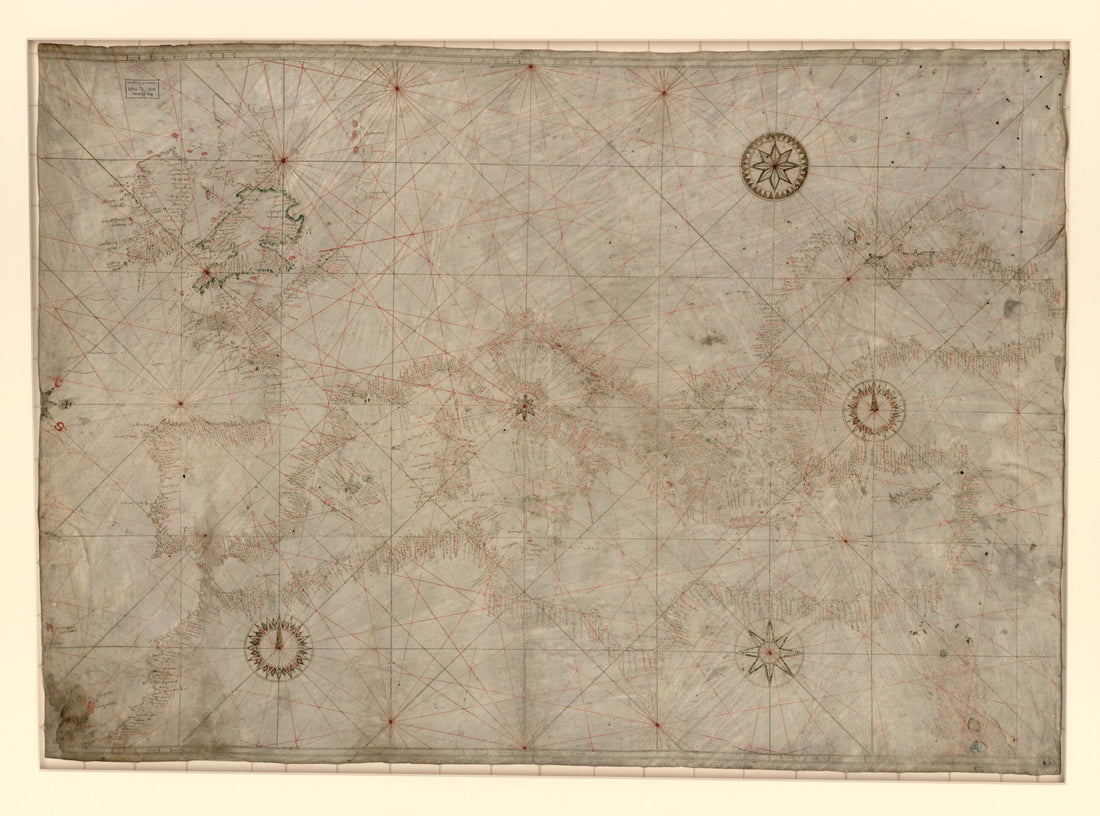 This old map of Portolan Chart of the Mediterranean, the Black Sea, and the Coasts of Europe and Northwest Africa from 1500 was created by  in 1500
