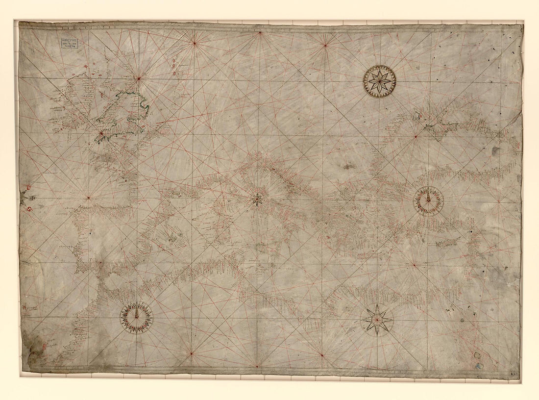 This old map of Portolan Chart of the Mediterranean, the Black Sea, and the Coasts of Europe and Northwest Africa from 1500 was created by  in 1500