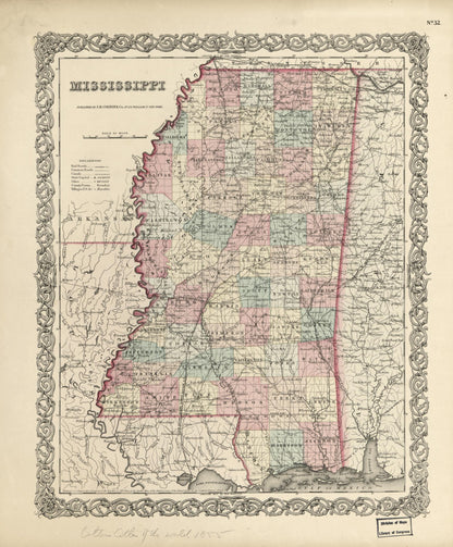 Mississippi 1855 by Relic Map Company