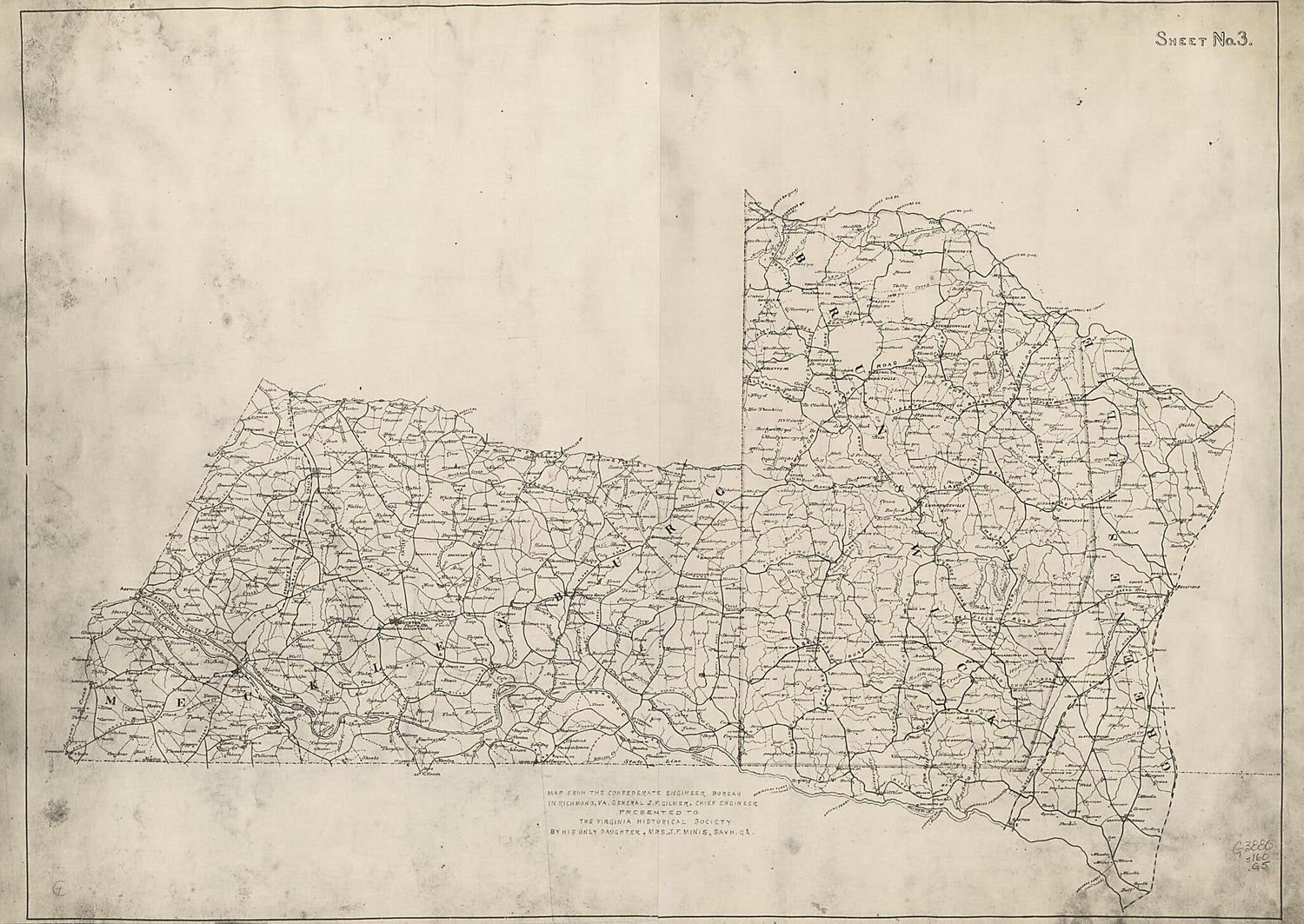 This old map of Preliminary Map of a Part of the South Side of James River (South Side of James River, from 1864) was created by Albert H. (Albert Henry) Campbell,  Confederate States of America. Army. Department of Northern Virginia. Chief Engineer&