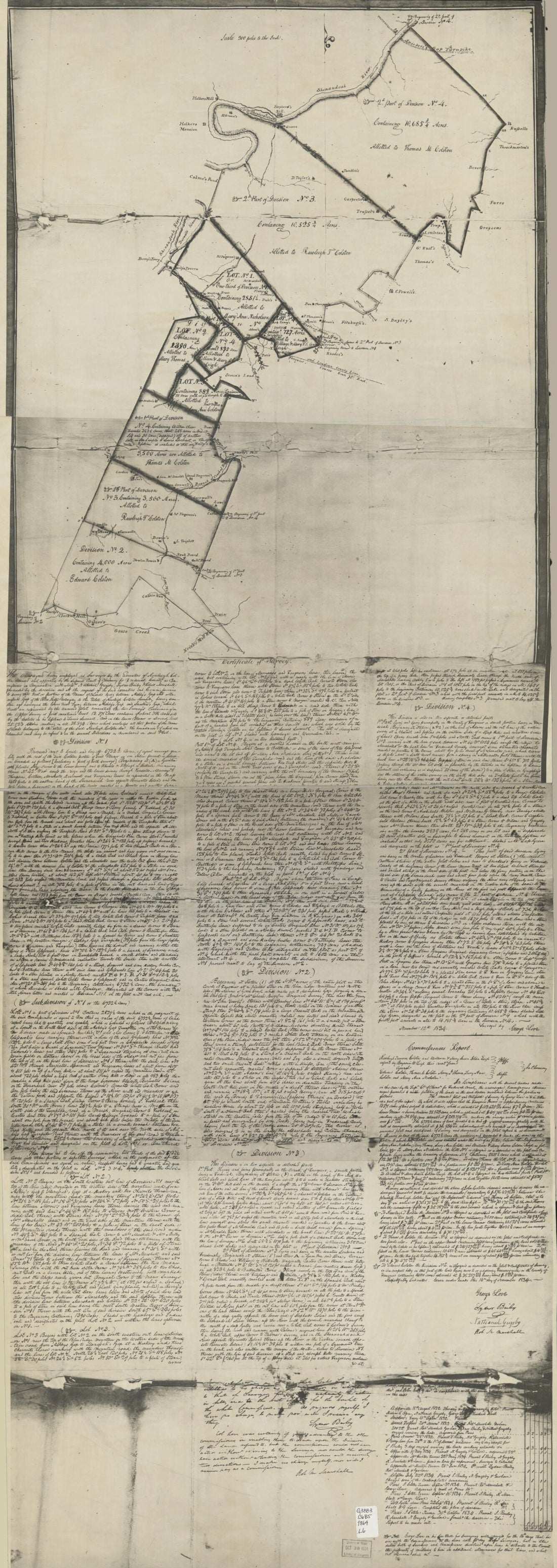 This old map of Survey of Lands In Blue Ridge Between Manassass Gap, Ashby&