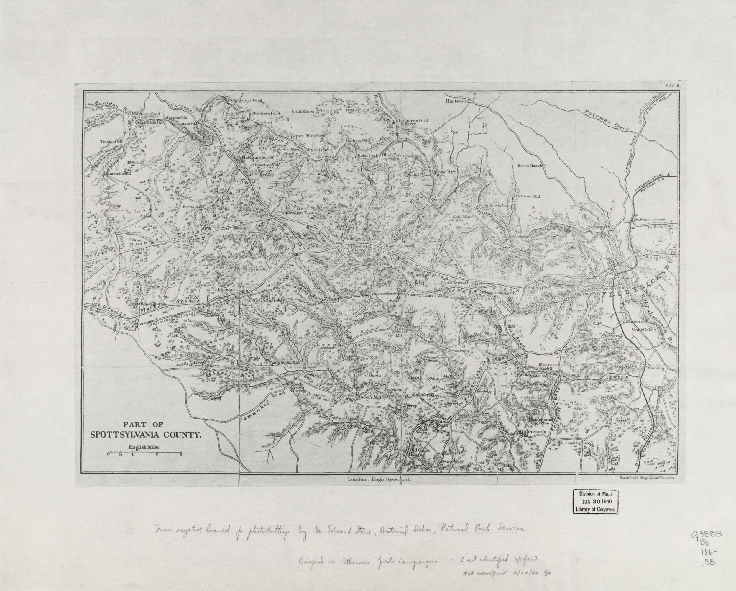 This old map of Part of Spottsylvania sic County. (Part of Spotsylvania County) from 1860 was created by  Edward Stanford Ltd in 1860