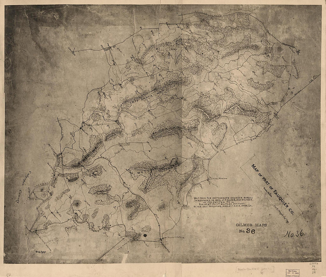 This old map of Map of Part of Fauquier County (Map of Part Fauquier County) from 1860 was created by  Confederate States of America. Army. Department of Northern Virginia, C. S. Dwight, Jeremy Francis Gilmer, Louisa Porter Minis,  Virginia Historical So