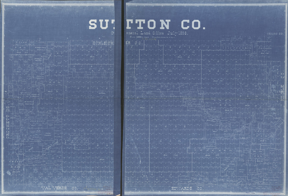 This old map of Sutton Co. (Sutton County, Texas) from 1898 was created by P. F. Appell,  Texas. General Land Office in 1898
