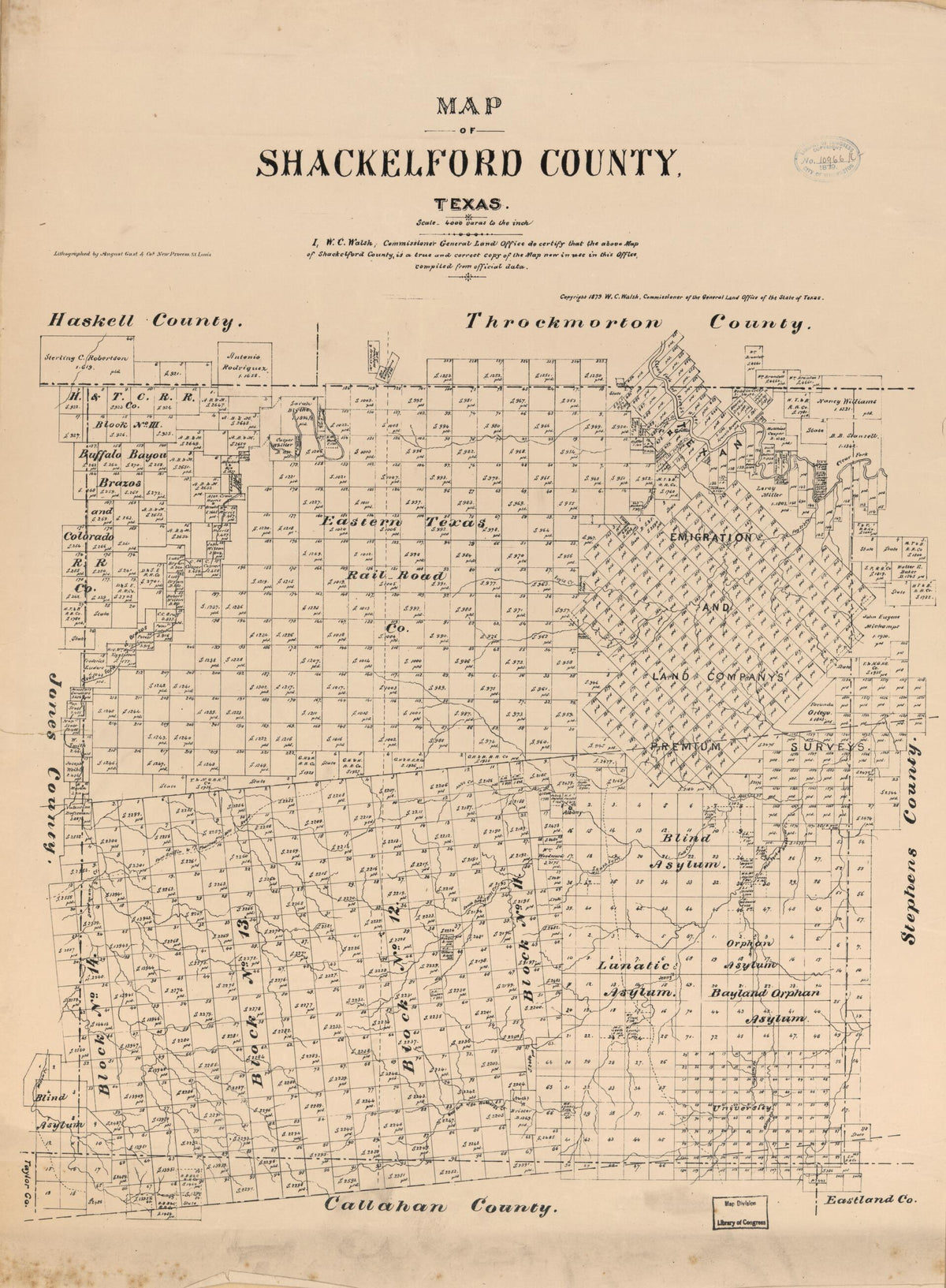Map of Shackelford County, Texas 1879 by Relic Map Company
