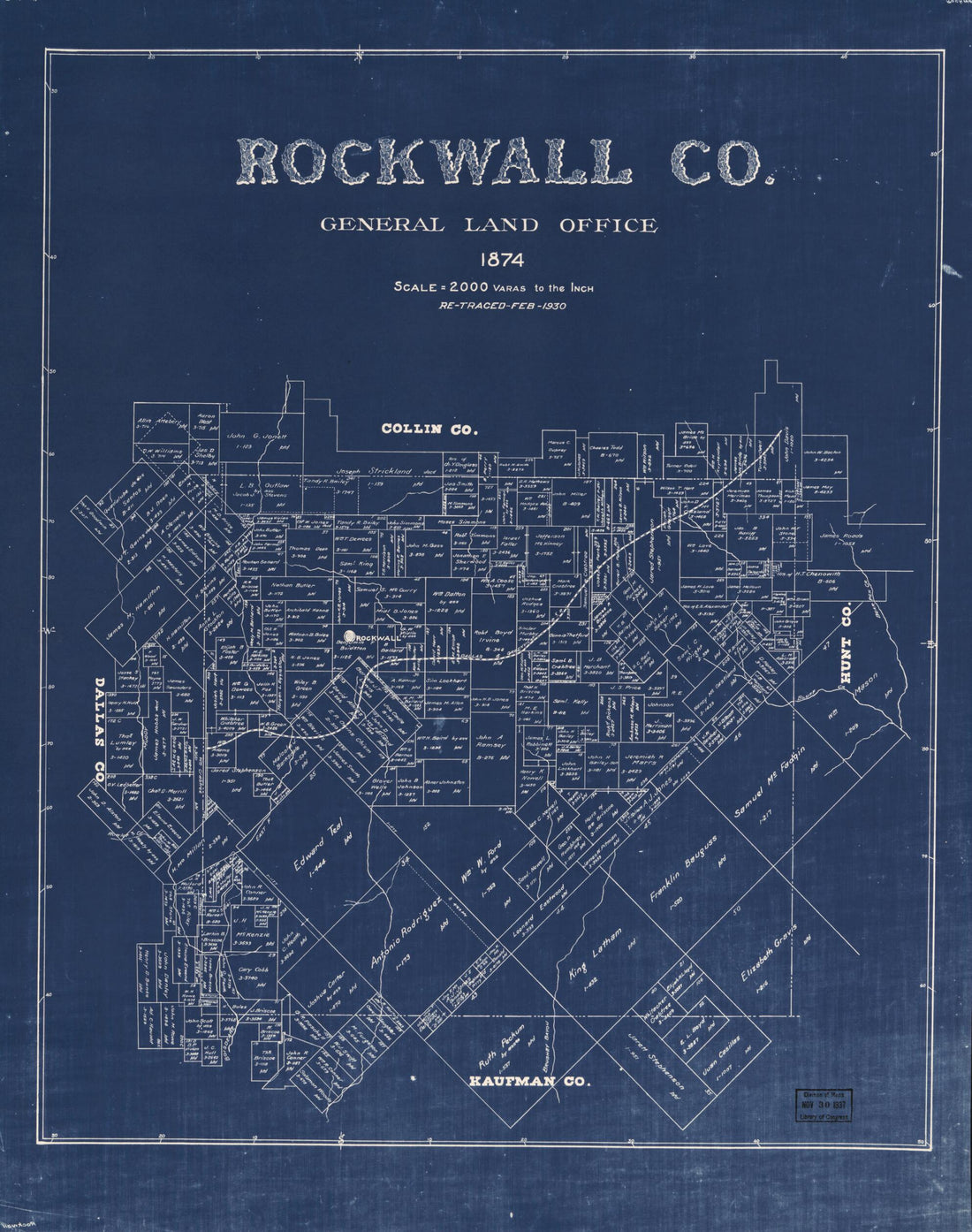 This old map of Rockwall Co. (Rockwall County, Texas) from 1874 was created by  Texas. General Land Office in 1874