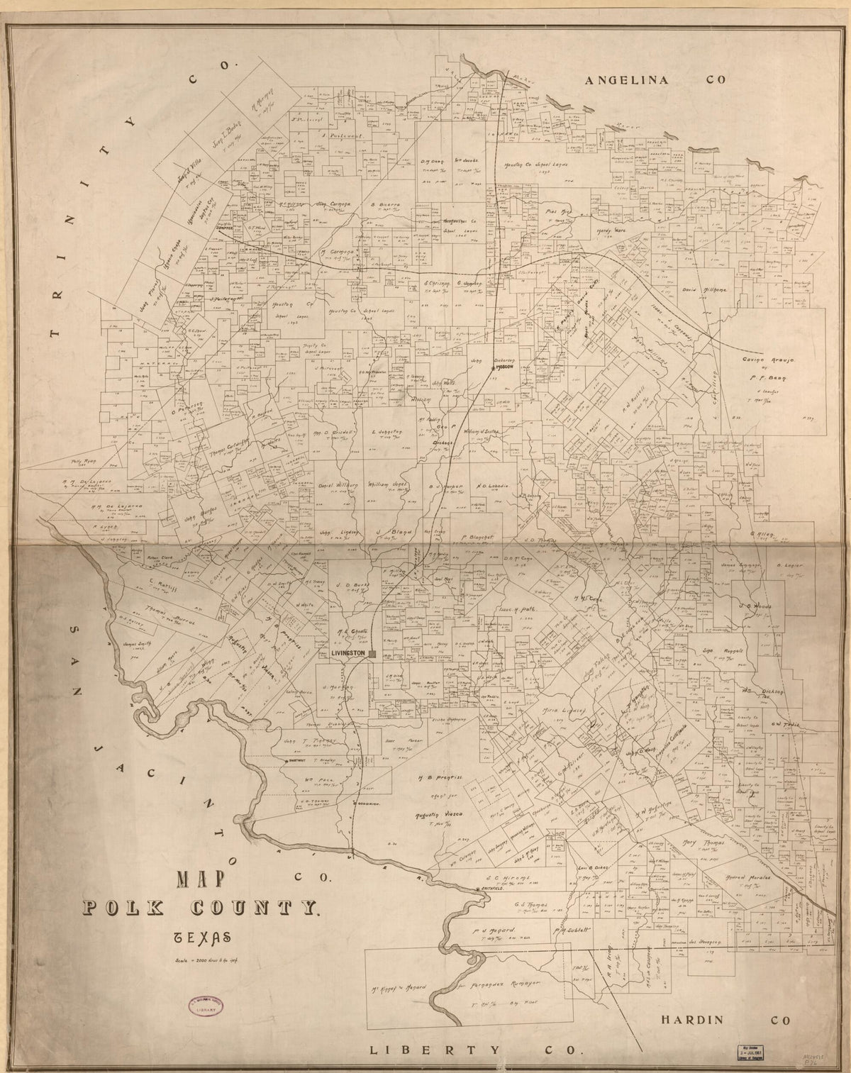 Map Polk County, Texas 1800 by Relic Map Company