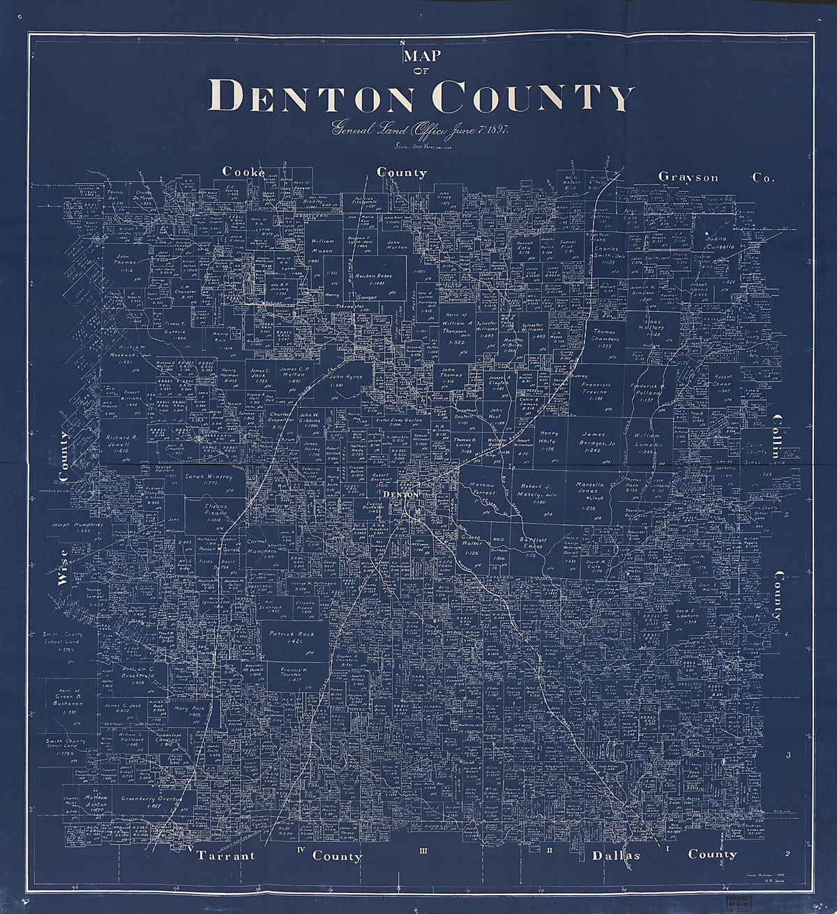 Map of Denton County 1897 by Relic Map Company