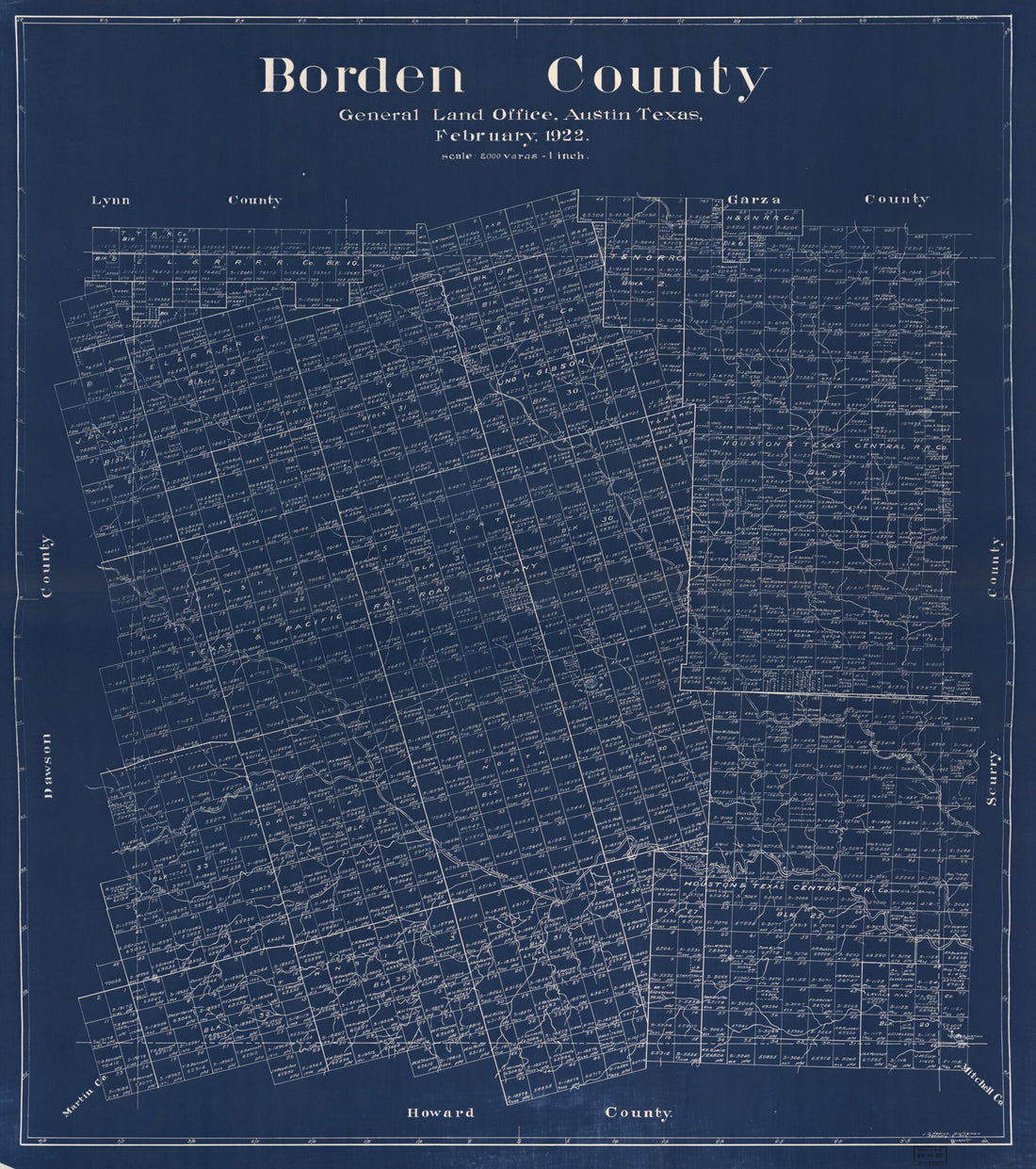 This old map of Borden County / J.D. Hedick, Draftsman from 1922 was created by J. D. Hedick,  Texas. General Land Office in 1922