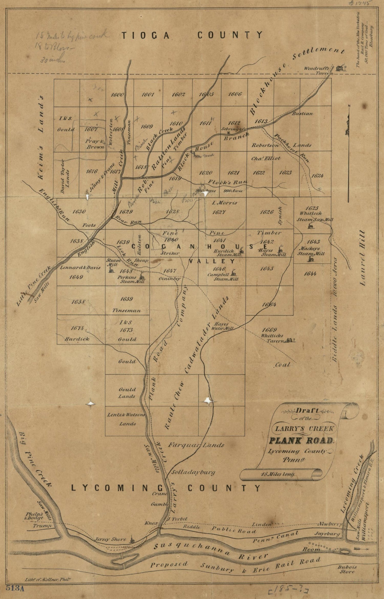 This old map of Draft of the Larry&