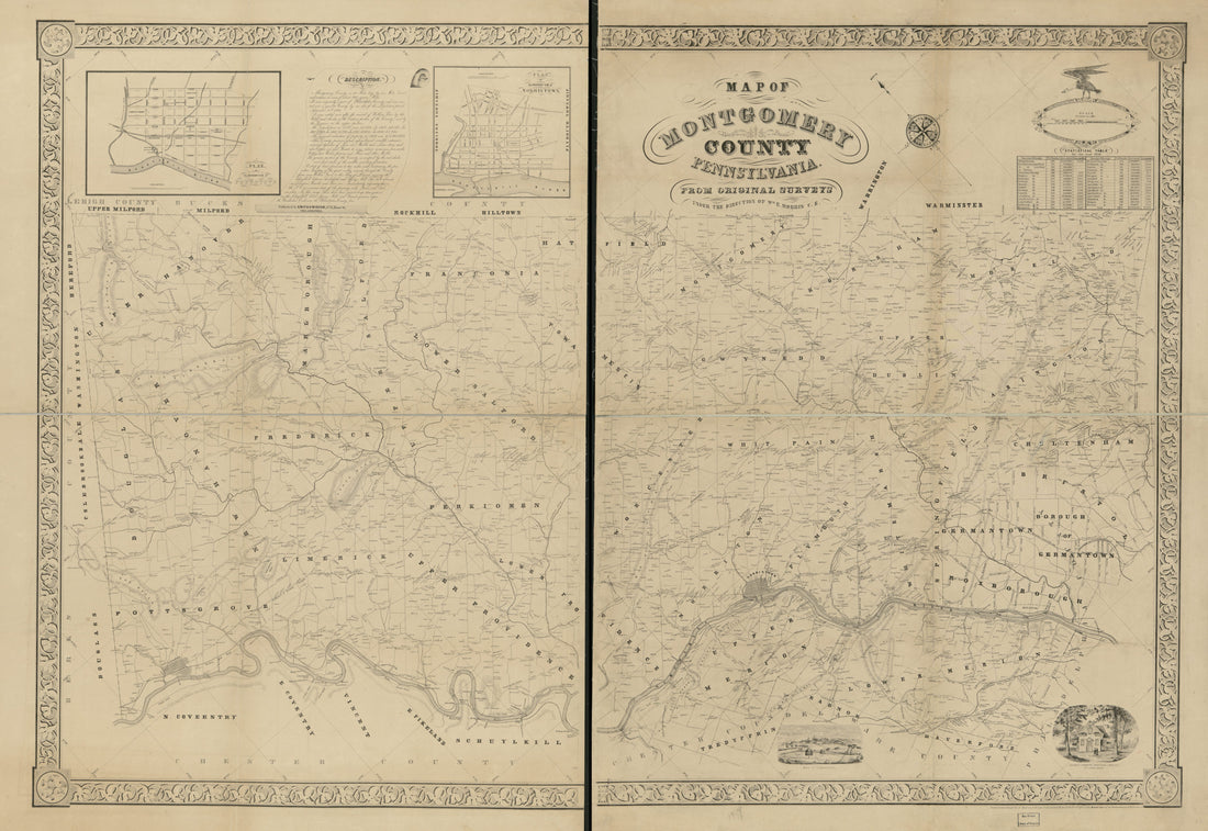 This old map of Map of Montgomery County, Pennsylvania : from Original Surveys from 1849 was created by William E. (William Ellis) Morris,  Smith &amp; Wistar in 1849