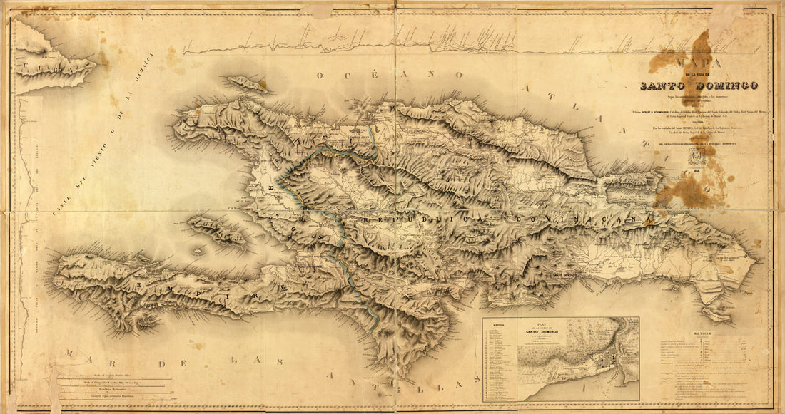 This old map of Mapa De La Isla De Santo Domingo from 1858 was created by Robert H. (Robert Hermann) Schomburgk in 1858