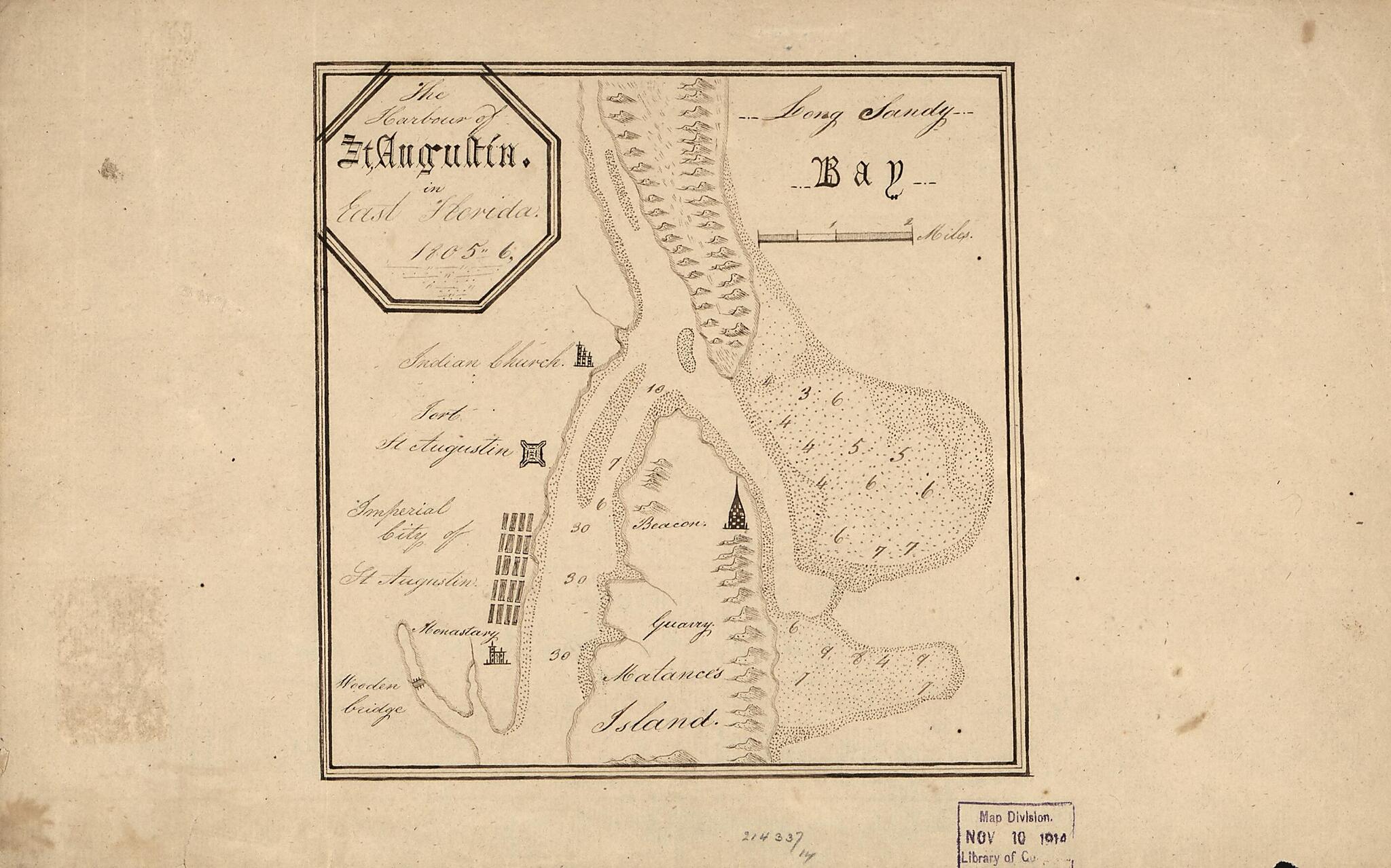 This old map of The Harbour of St. Augustín In East Florida. (Harbour of Saint Augustín In East Florida) from 1805 was created by  in 1805
