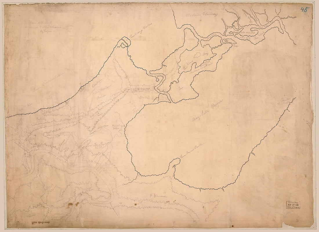 This old map of Plan of the posts Adjacent to New Orleans from 1813 was created by Barthélémy Lafon,  United States. War Department. Office of the Chief of Engineers in 1813