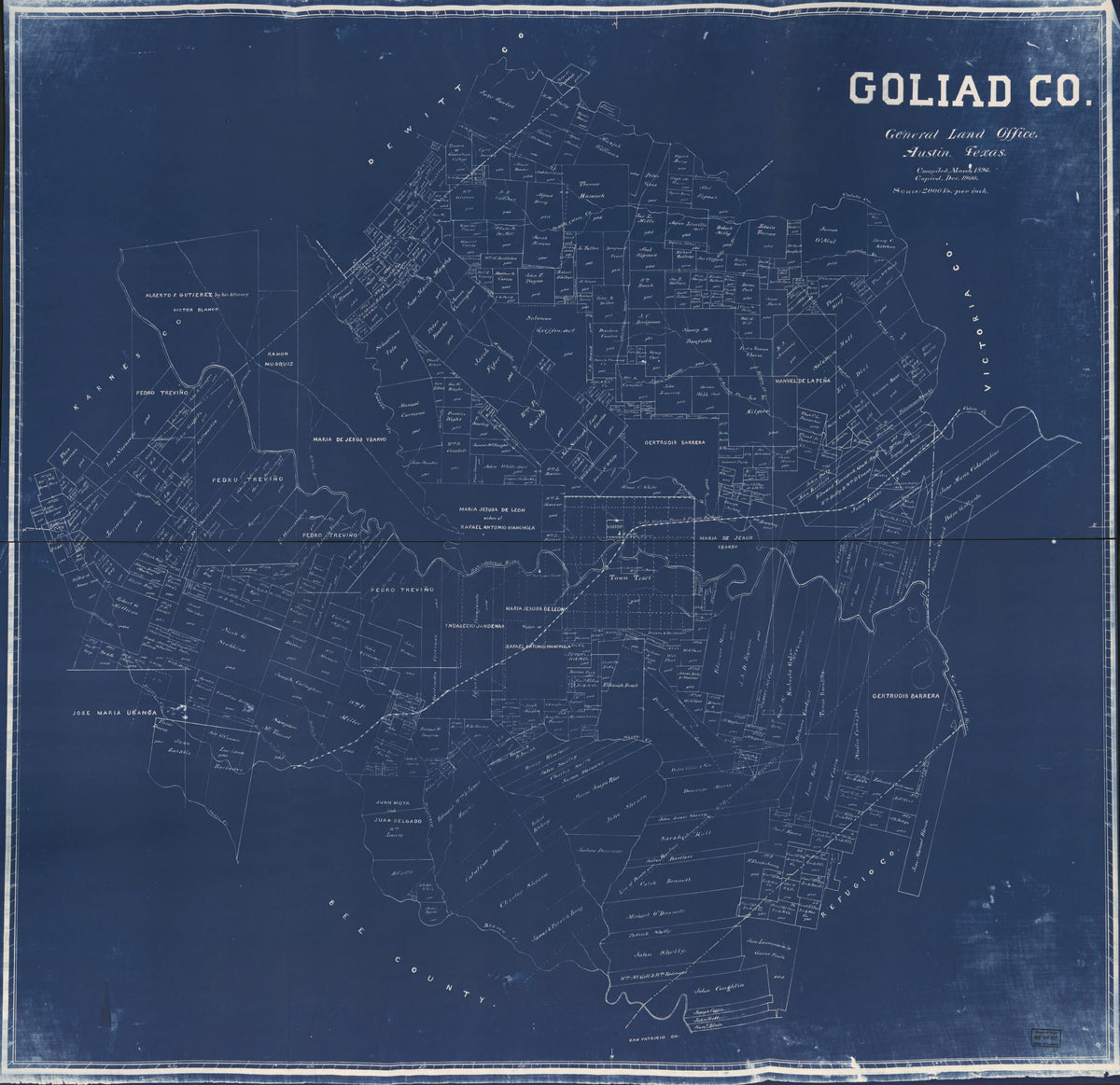 Goliad Co. (Goliad County, Texas) 1896 by Relic Map Company